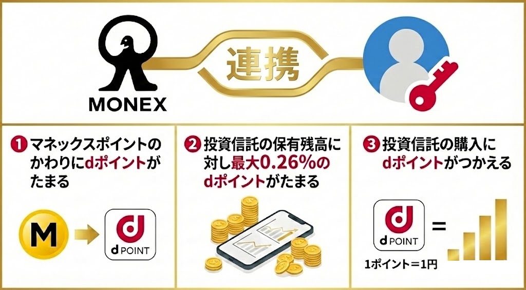 マネックス証券口座とdアカウントを連携するメリット