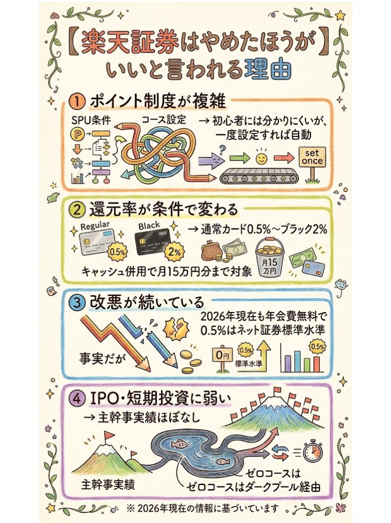 楽天証券はやめたほうがいいと言われる理由
