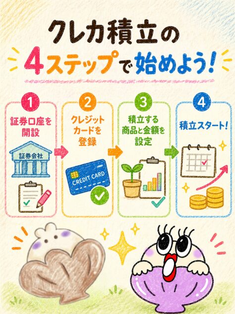 クレカ積立の始め方｜口座→カード→積立の3ステップで完結
