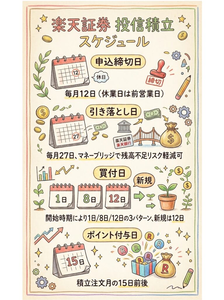 楽天証券のクレカ積立のスケジュール