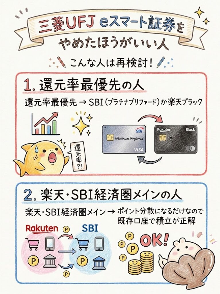三菱UFJeスマート証券　やめたほうがいい人