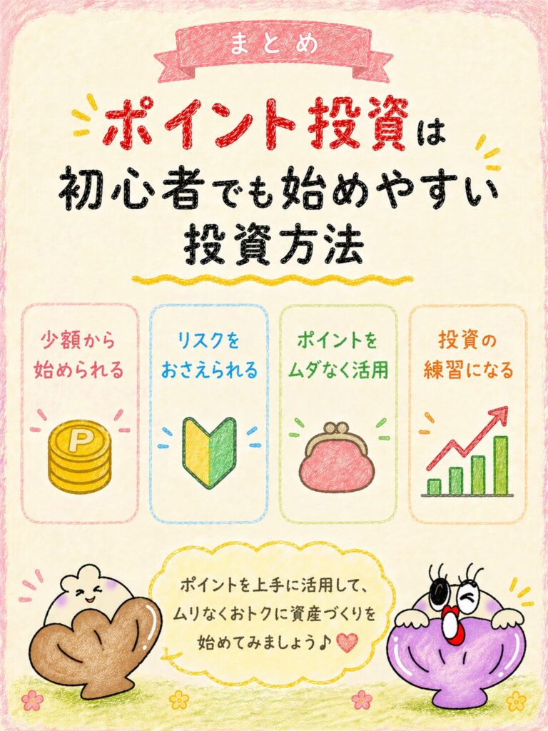 まとめ｜ポイント投資は初心者でも始めやすい投資方法