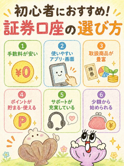 初心者におすすめの証券口座の選び方|3つのモノサシだけでOK
