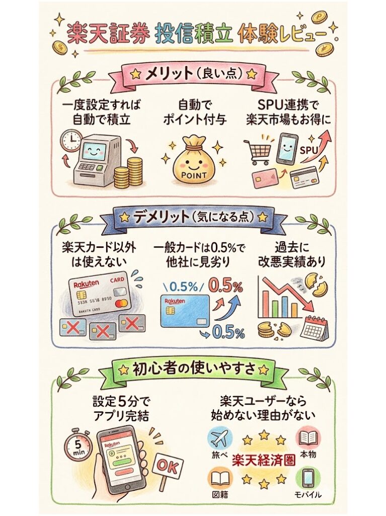 【体験レビュー】実際に楽天証券のクレカ積立を使ってみた感想