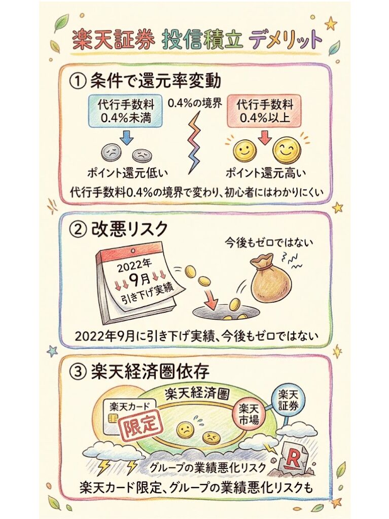 楽天証券のクレカ積立のデメリット