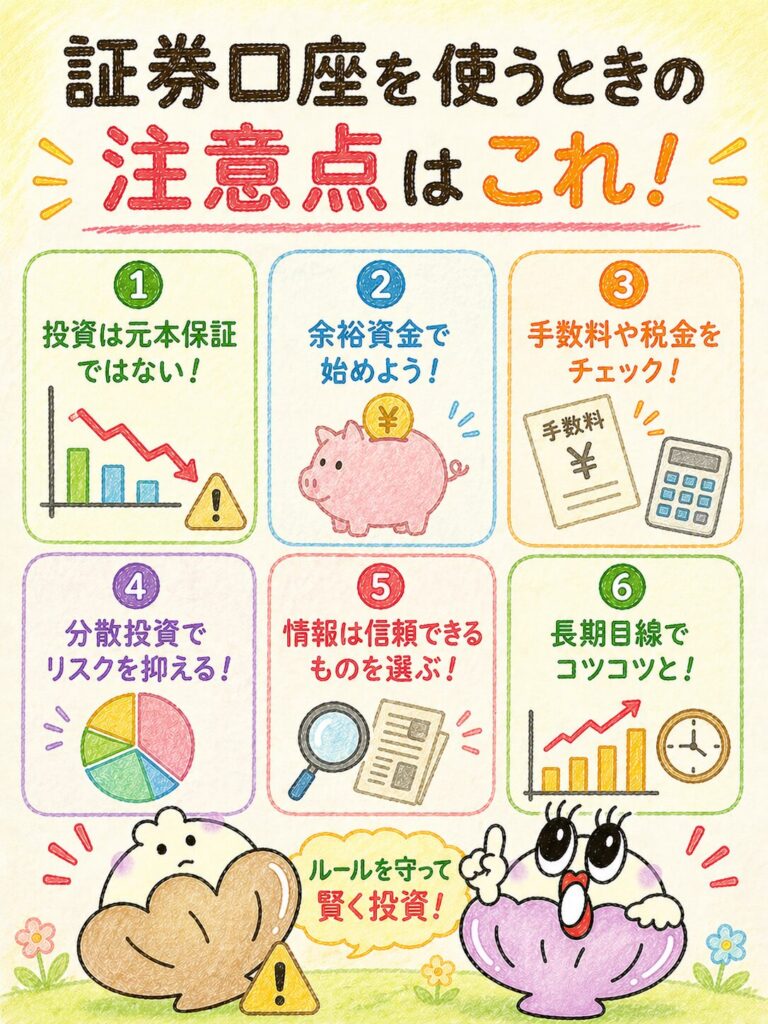 証券口座を使うときの注意点|失敗しないための3つのポイント