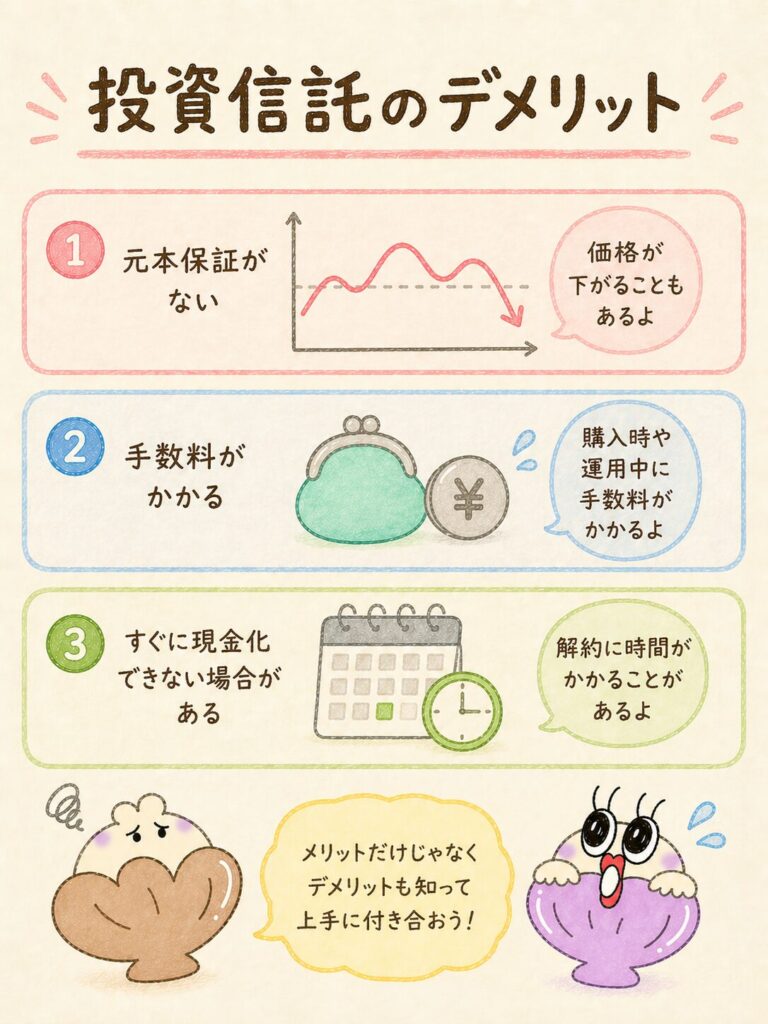 投資信託のデメリット|知っておきたい3つの注意点
