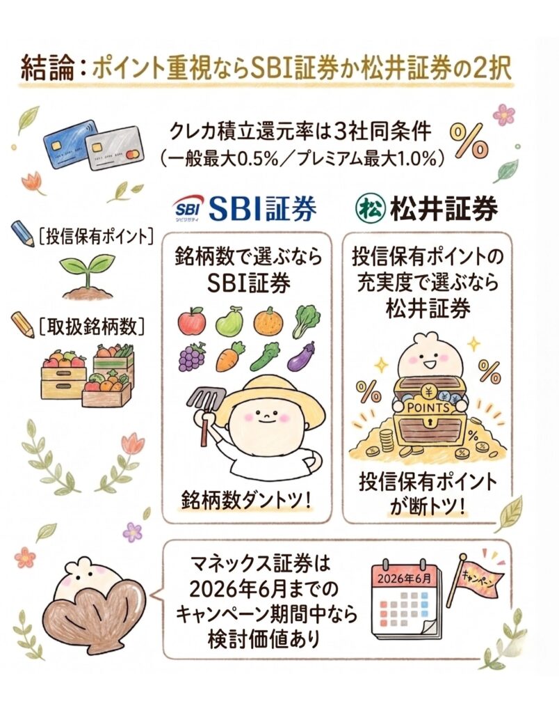 ポイント重視ならSBI証券か松井証券