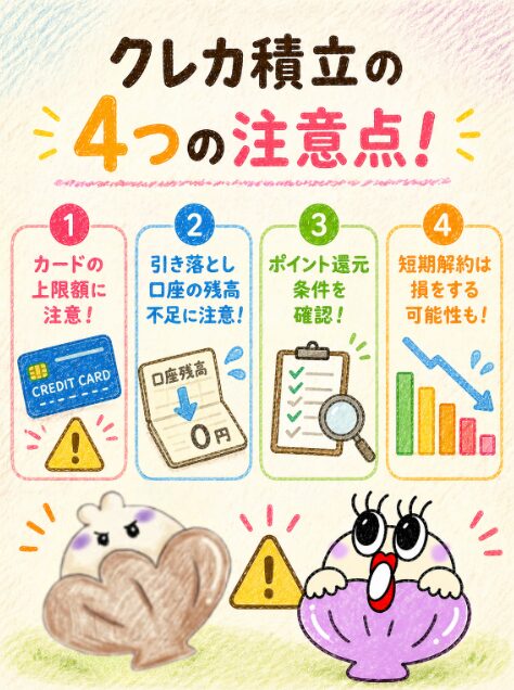 クレカ積立の注意点｜金額・条件・長期目線の3つを押さえる