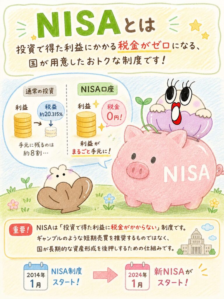 NISAとは｜投資のもうけにかかる税金がゼロになる「おトクな箱」