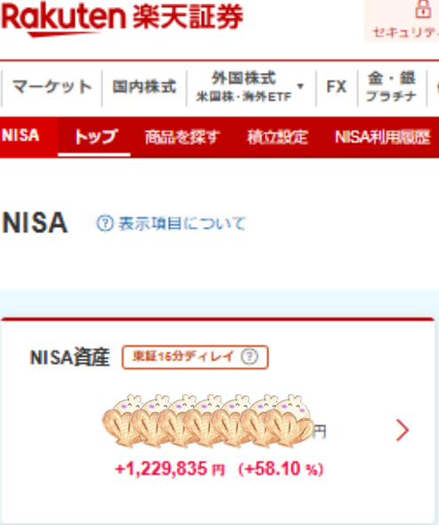 楽天証券_NISA資産画面