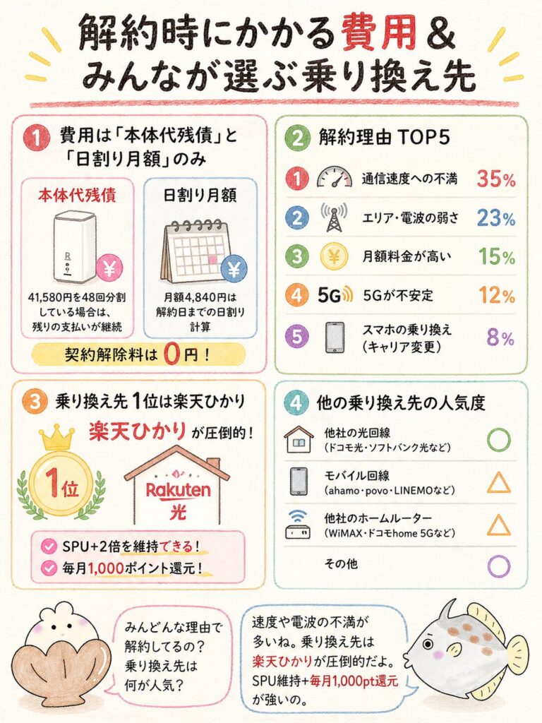 Rakuten Turbo 解約者の実態｜費用と乗り換え先