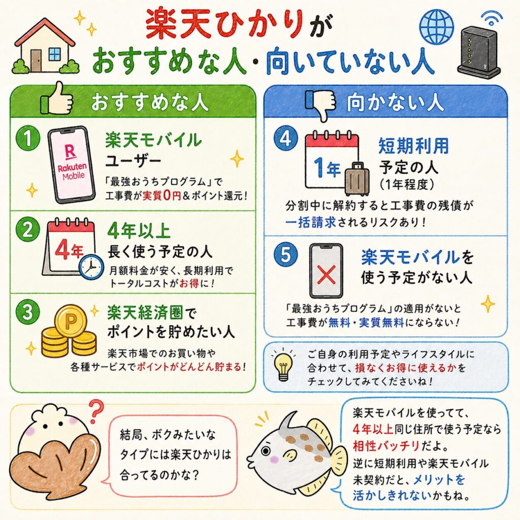 楽天ひかりがおすすめな人・向いていない人