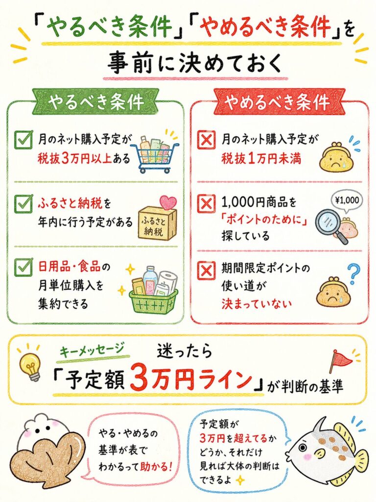 楽天買い回りを無駄にしないための判断基準