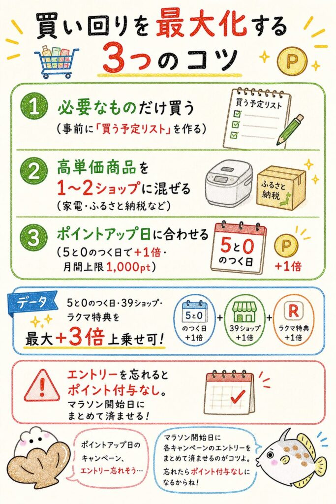 楽天買い回りをお得にするコツ