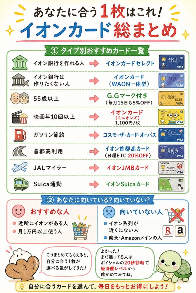 まとめ|あなたにおすすめのイオンカードで毎日をもっとお得に
