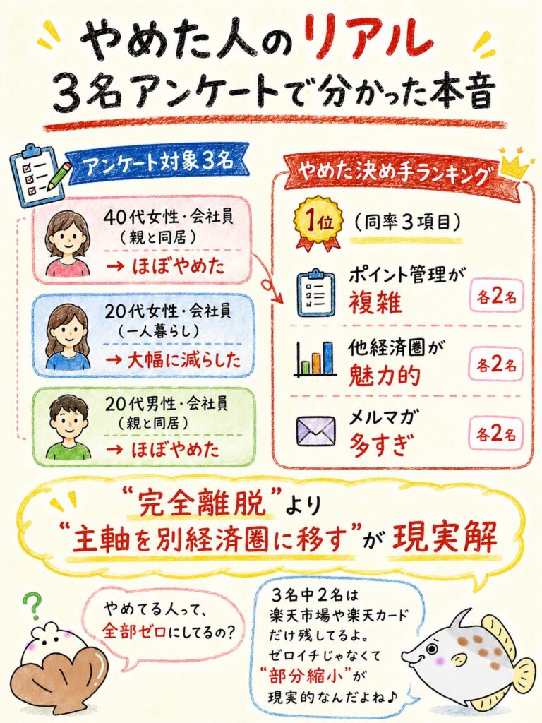 楽天経済圏をやめた人の割合とリアルな声【総合評価】
