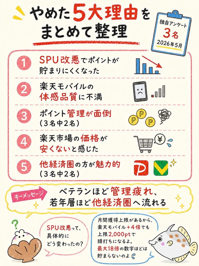 楽天経済圏をやめた主な理由