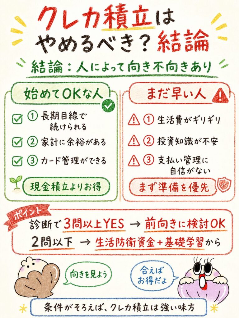 クレカ積立はやめるべき?結論