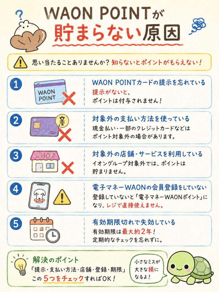 WAON POINTが貯まらない原因