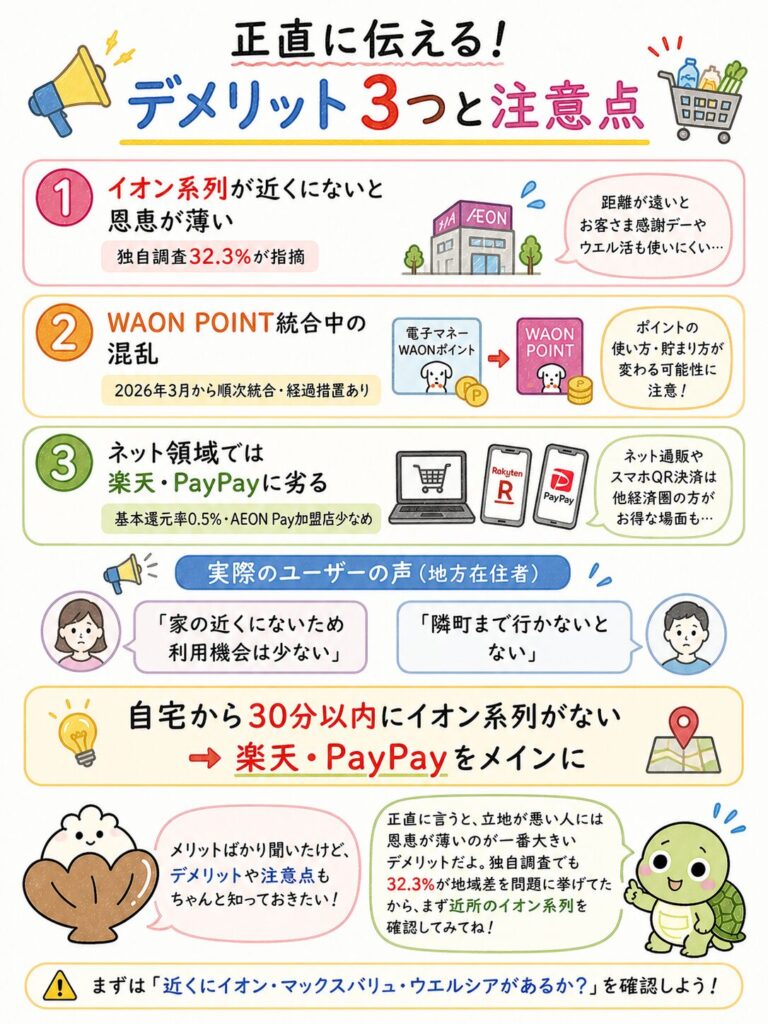 イオン経済圏のデメリット