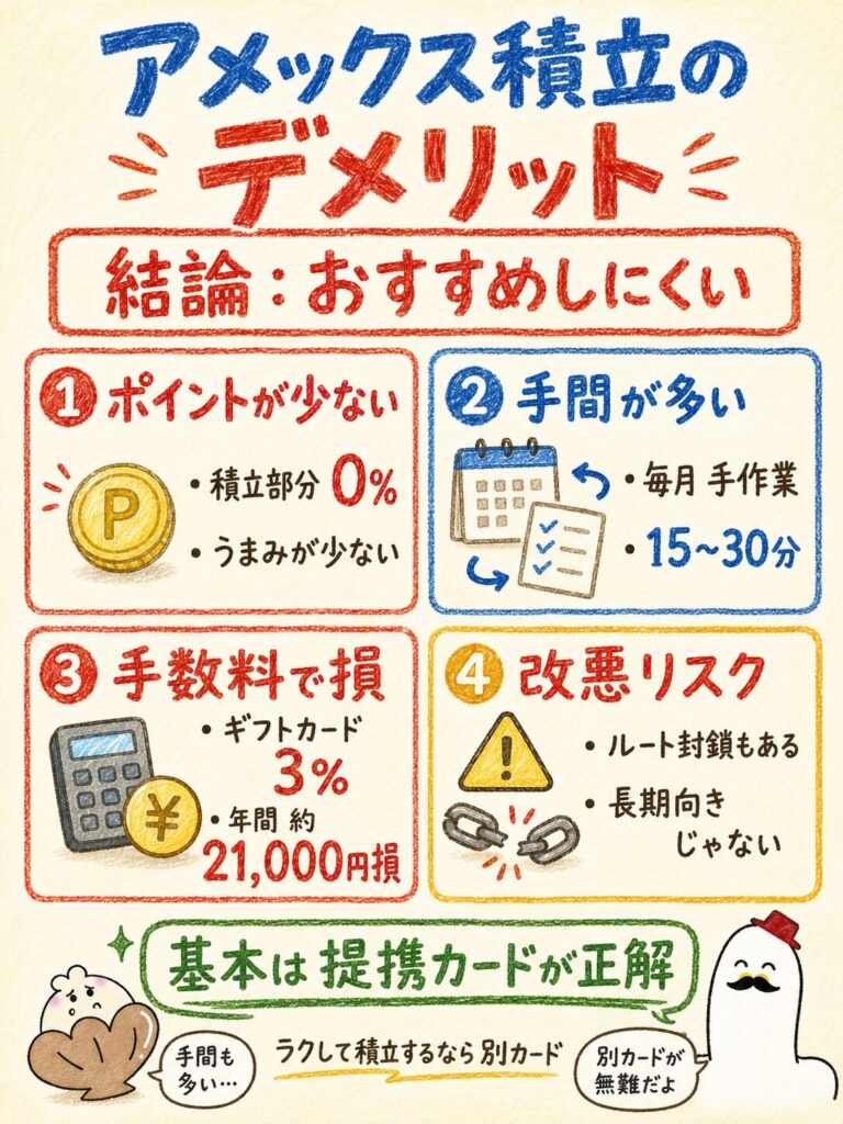 アメックス積立のデメリット