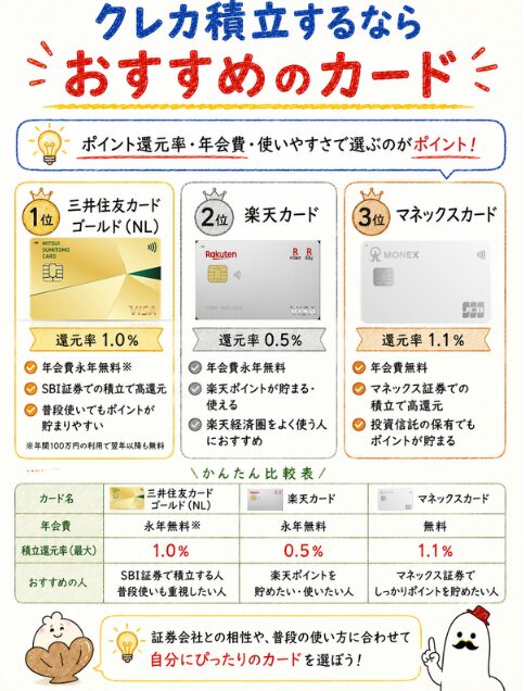 クレカ積立するならおすすめのカード