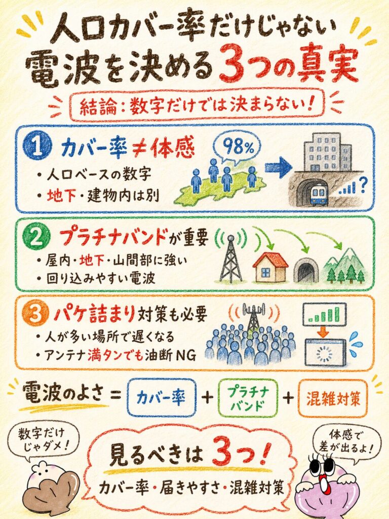 「電波がいい」を決めるのは人口カバー率ではない？3つの真実