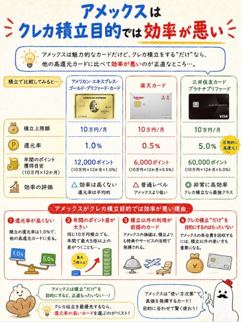アメックスはクレカ積立目的では効率が悪い