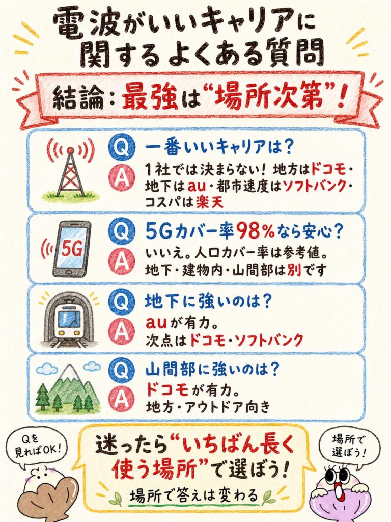 電波がいいキャリアに関するよくある質問