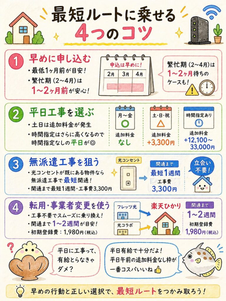 楽天ひかりを早く開通させるコツ