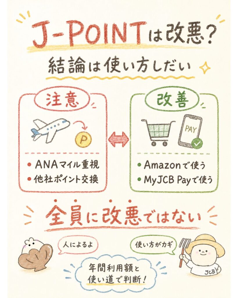 JCBのJ-POINTは改悪?結論は使い方による