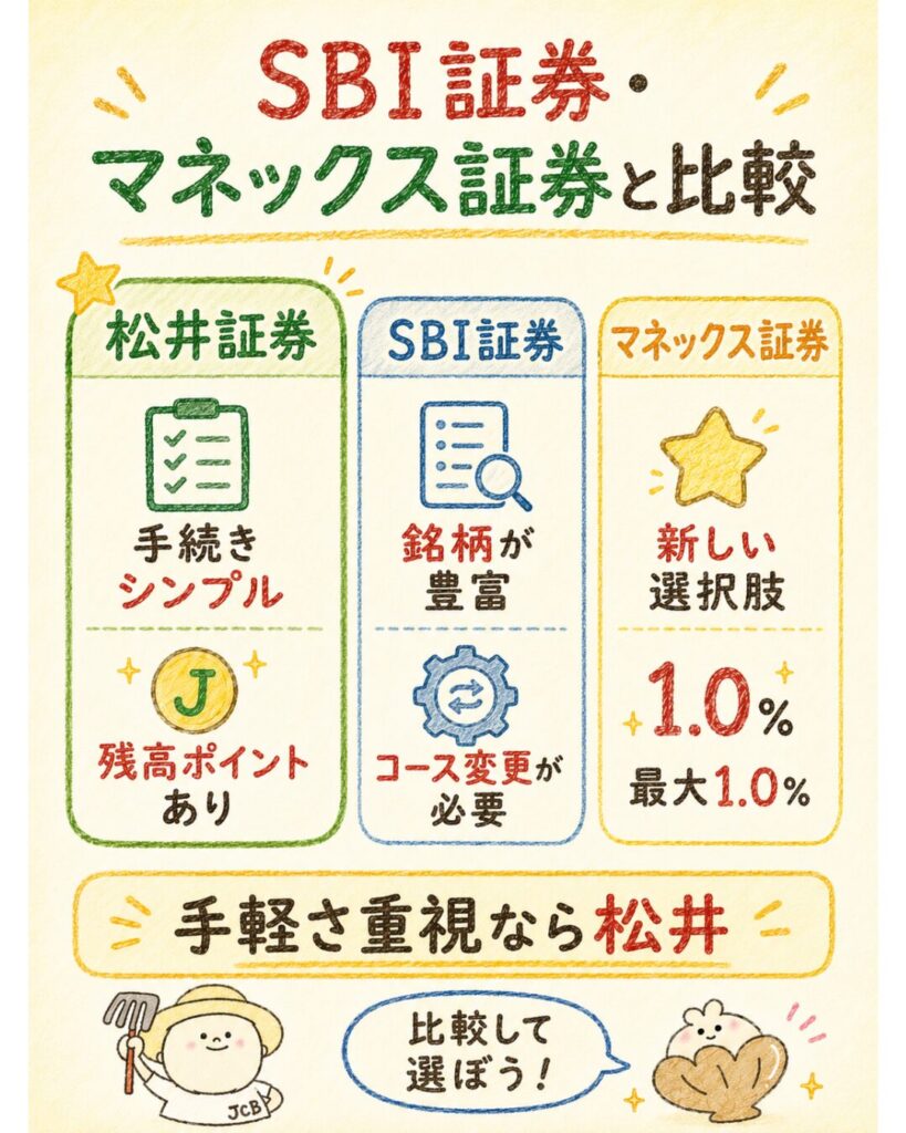 SBI証券・マネックス証券と比較