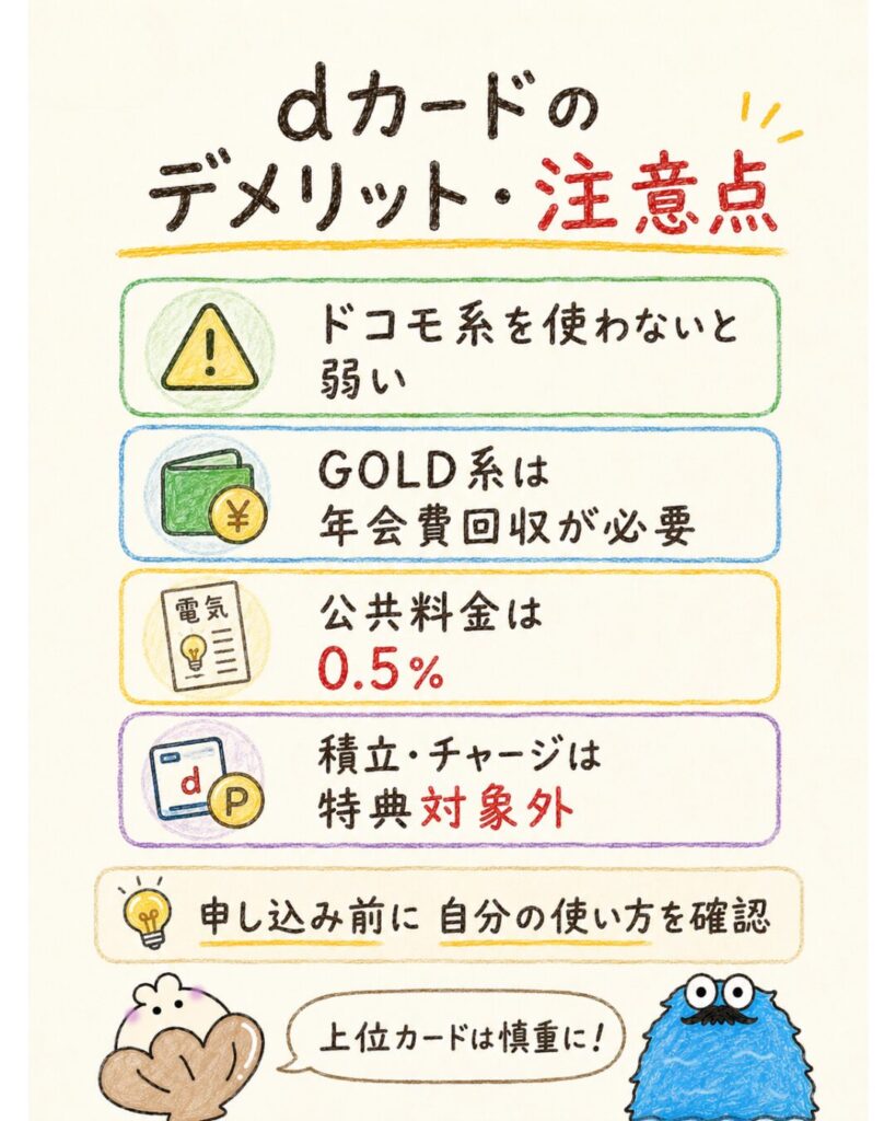 dカードのデメリット・注意点