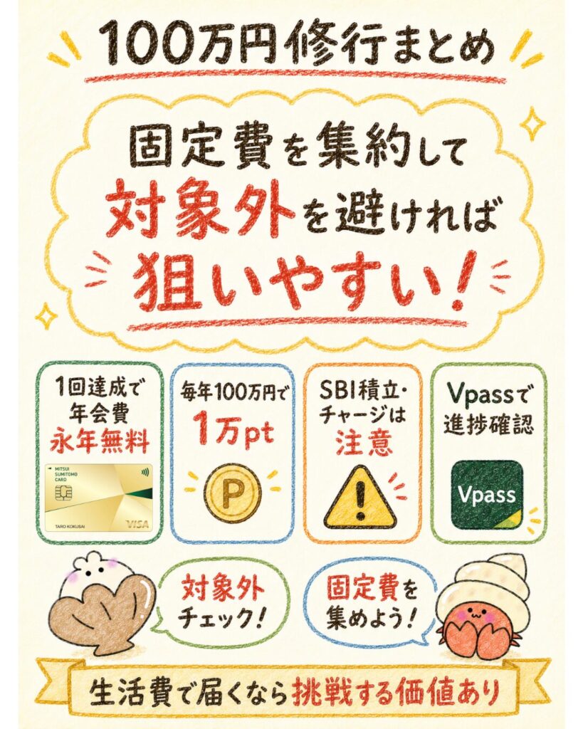 三井住友カード ゴールド（NL）100万円修行まとめ