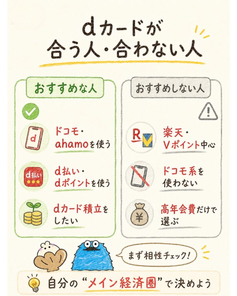dカードをおすすめできる人・おすすめしない人