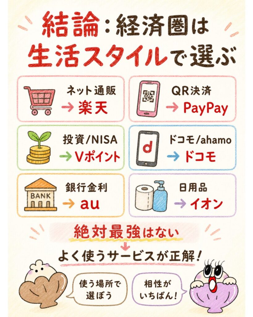 経済圏はどこがいい？結論は生活スタイルで選ぶ