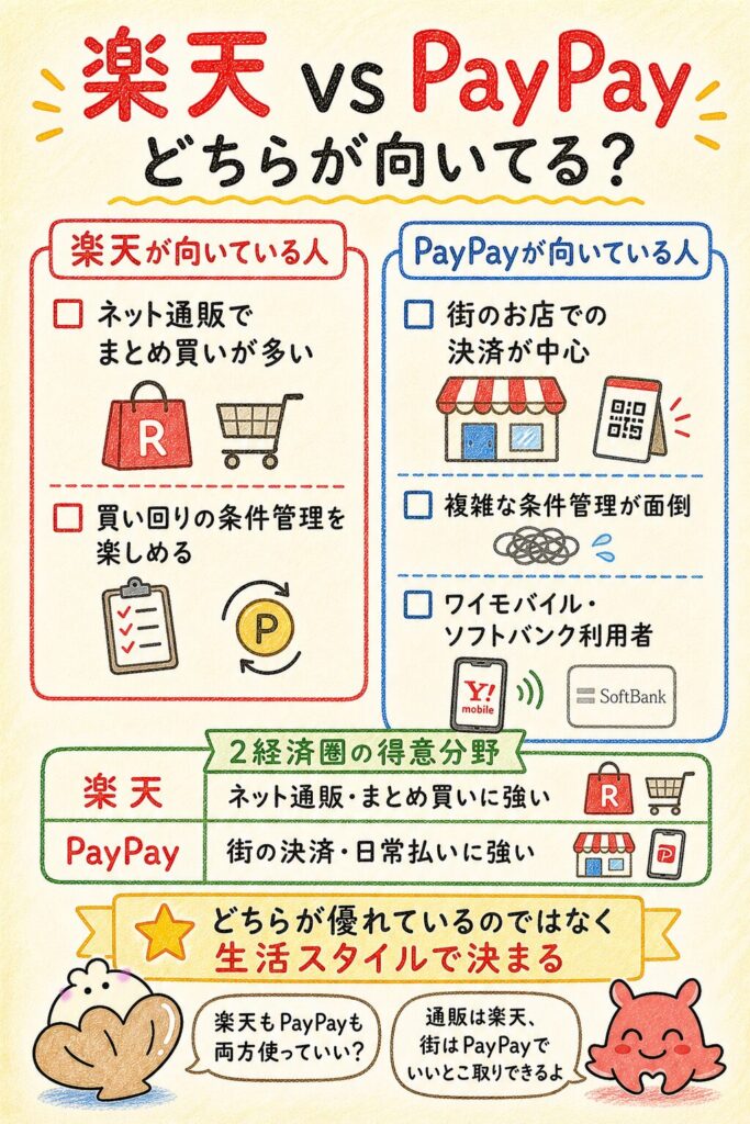 楽天経済圏とPayPay経済圏はどっちがいい？