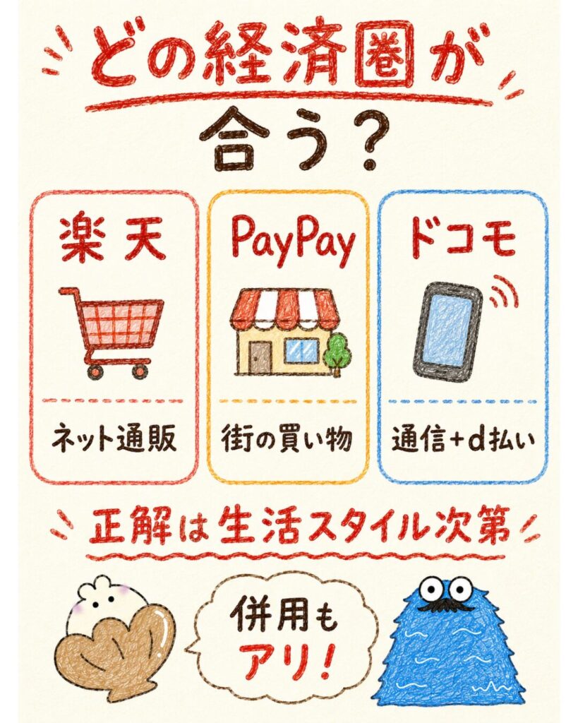 ドコモ経済圏と他の経済圏を比較