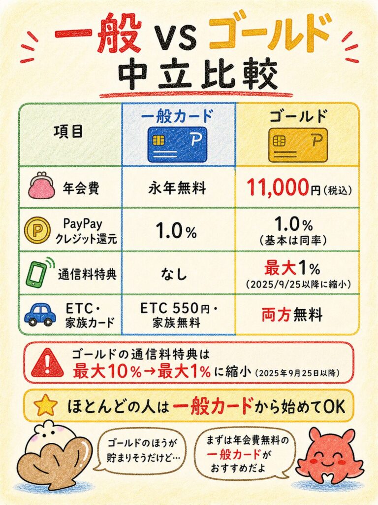 PayPayカードは一般とゴールドどっちがおすすめ？