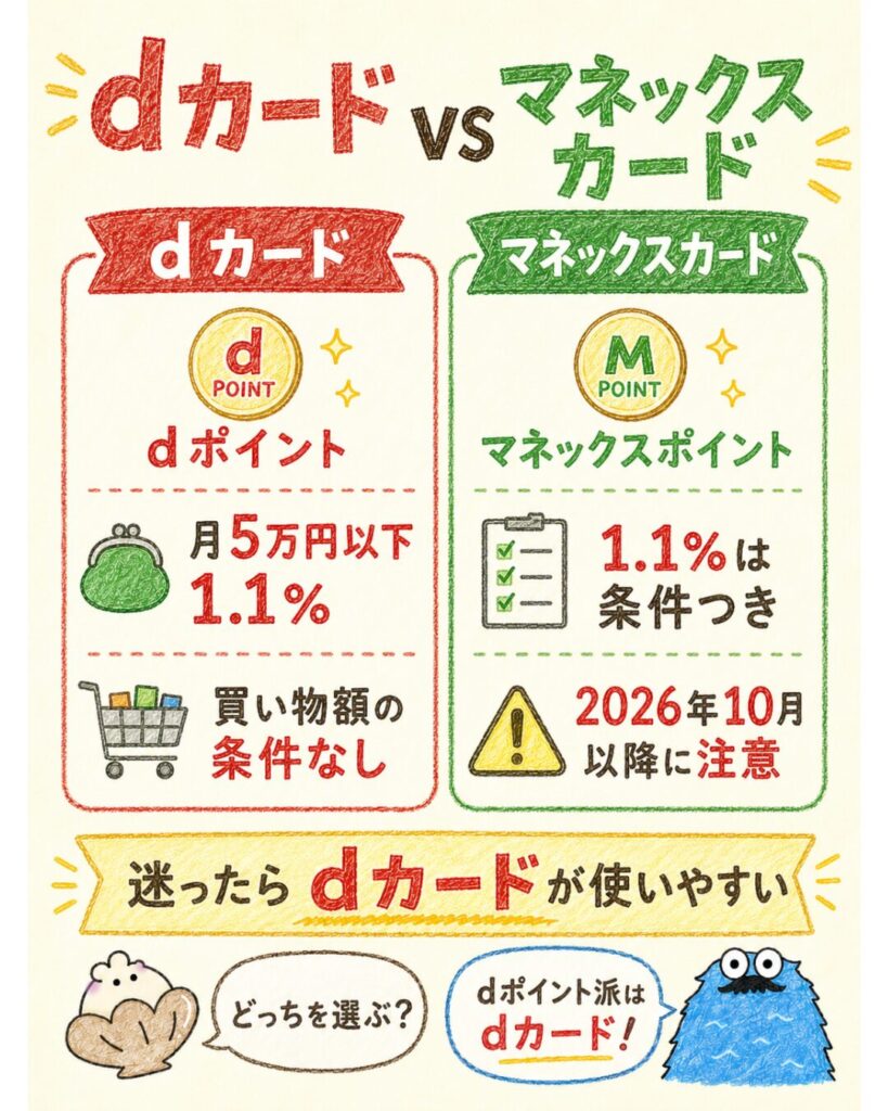 dカードとマネックスカードはどっちがいい?