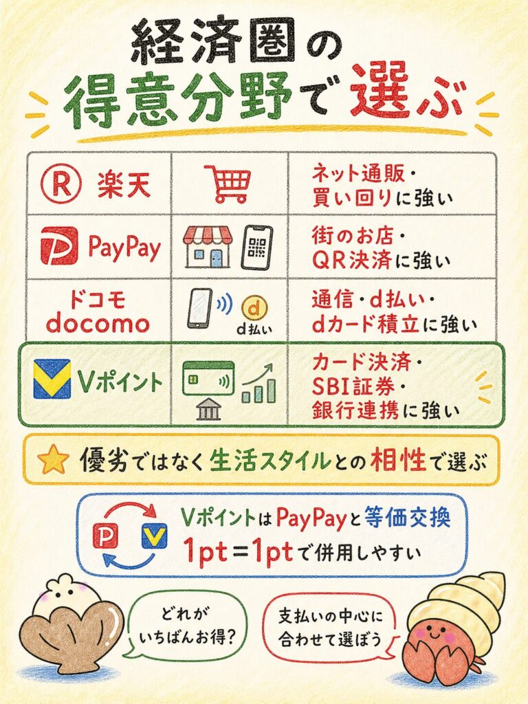 Vポイント経済圏と他の経済圏を比較