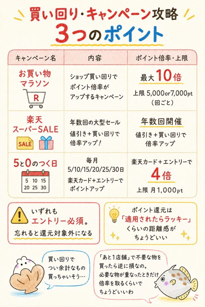 楽天市場の買い回り・キャンペーン攻略法
