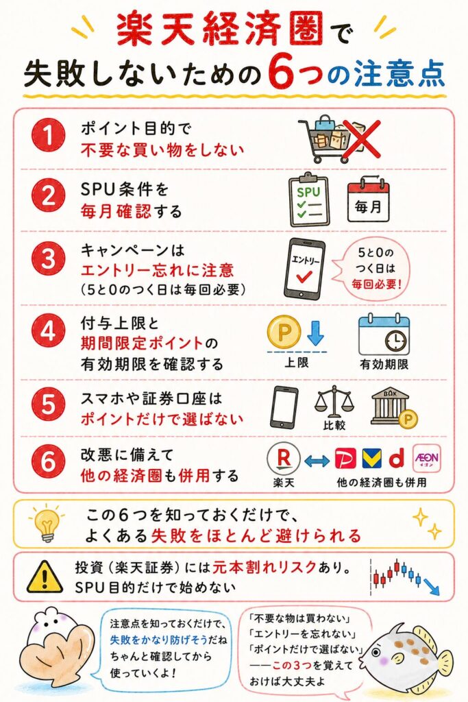 楽天経済圏で失敗しないための注意点