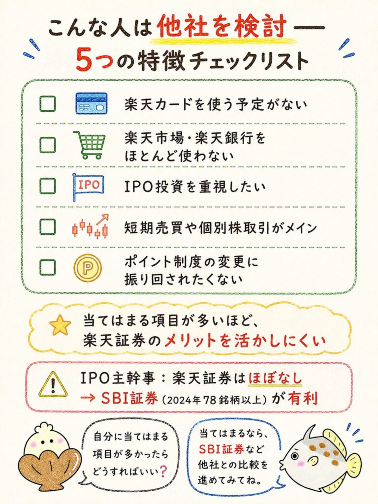 楽天証券をやめたほうがいい人の特徴
