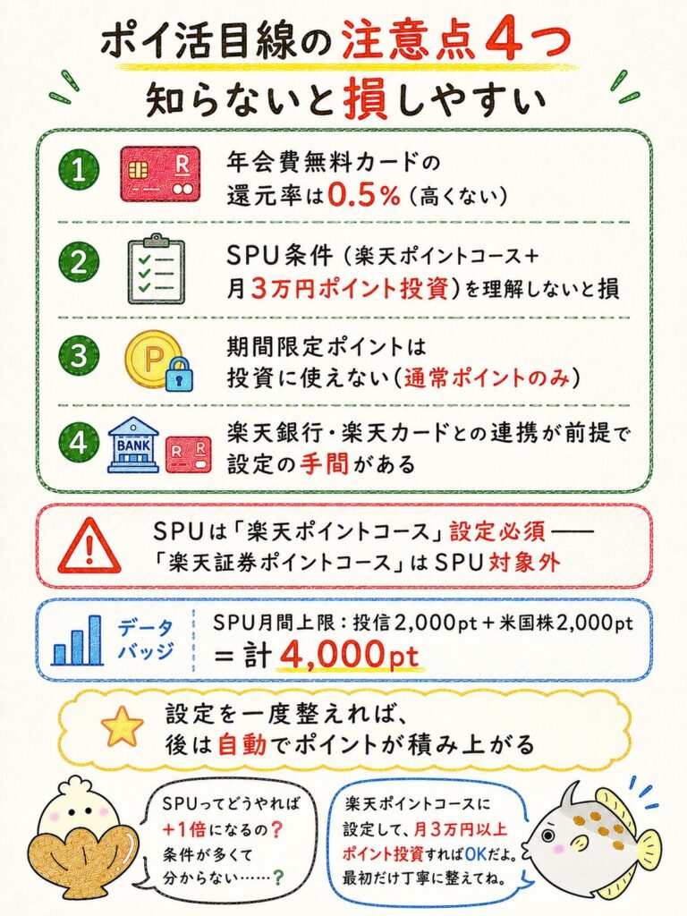 楽天証券のデメリットをポイ活目線で整理