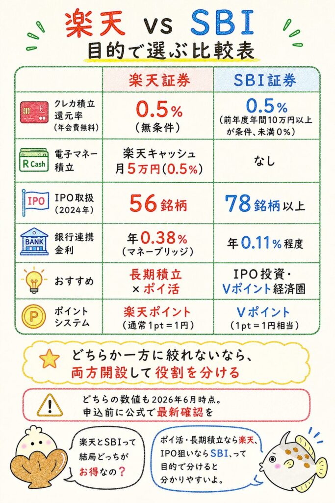 楽天証券とSBI証券はどっちがいい？
