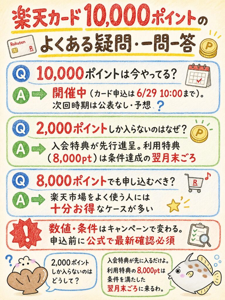 楽天カード10,000ポイントについてよくある質問