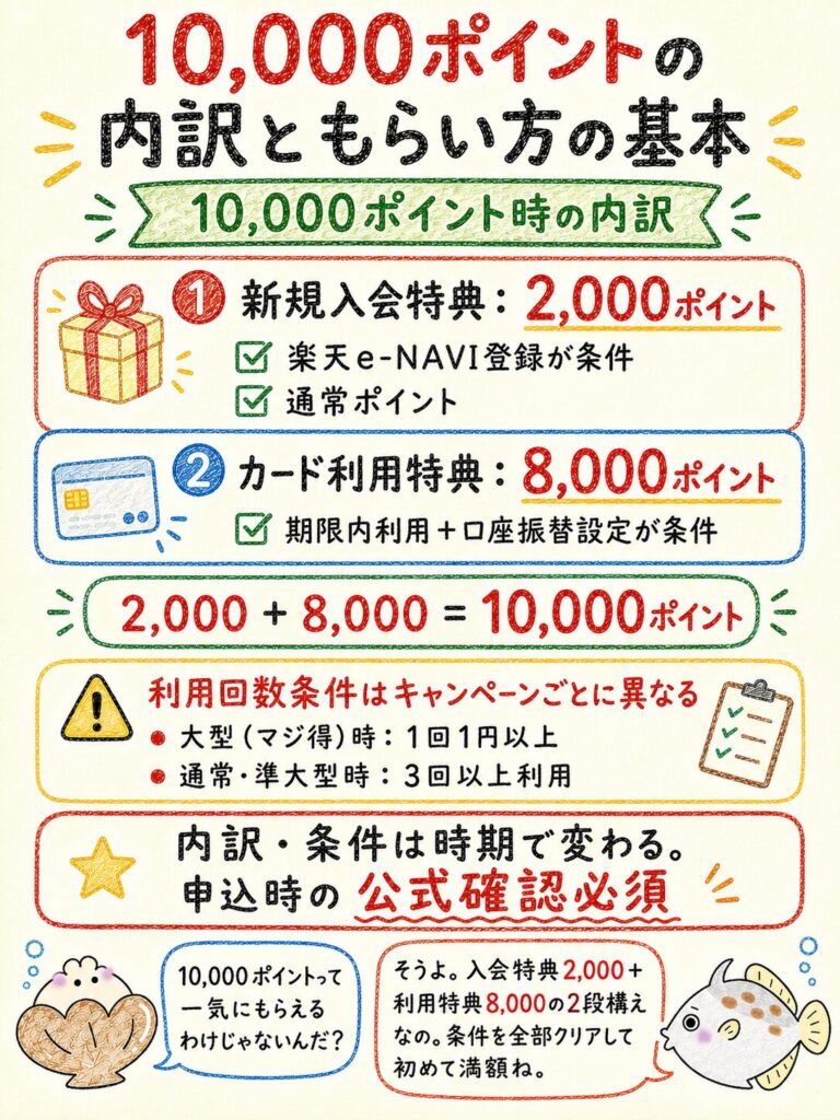 楽天カード10,000ポイントのもらい方