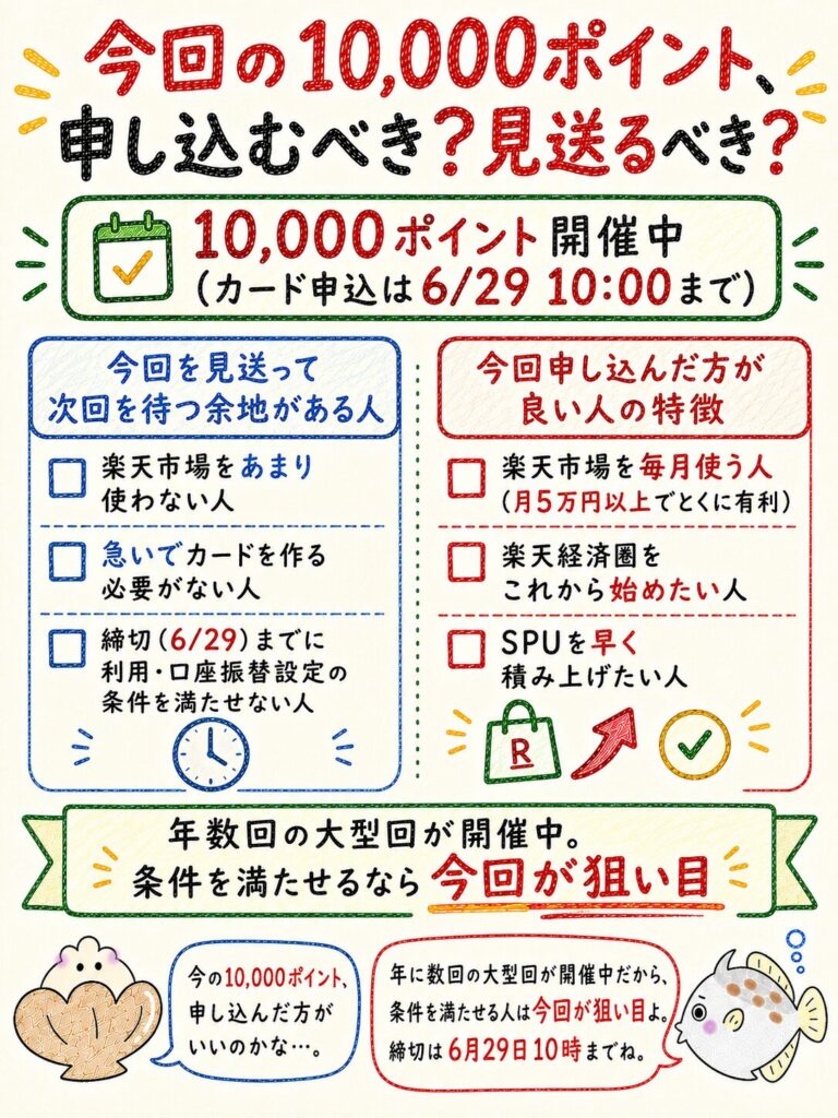 10,000ポイントを待つべき人・今すぐ申し込むべき人